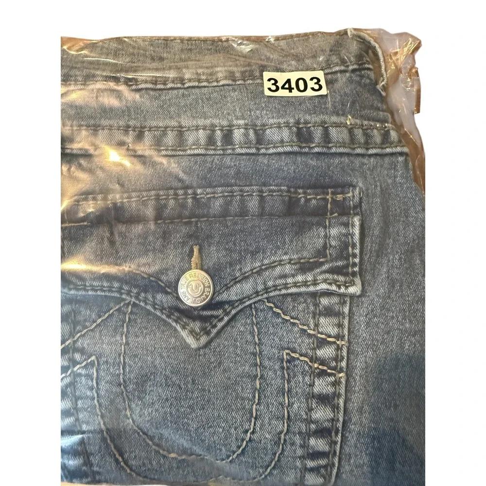 True Religion GENO Relaxed Slim Jeans Mens 38 Blue Denim‎ Stretch Straight Leg
